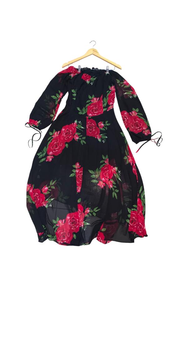 Chiffon Rose Print Dress